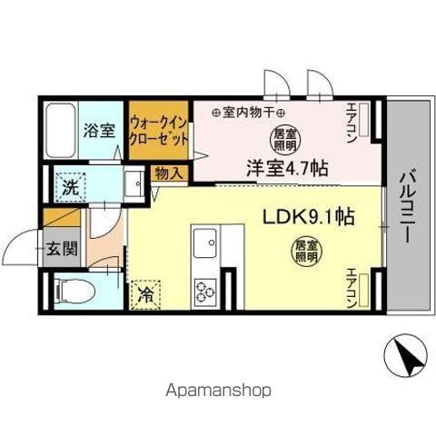 ディーグラシューズ(1LDK/3階)の間取り写真