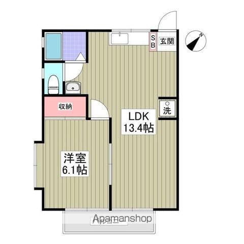 グランモアつばさ A棟(1LDK/1階)の間取り写真