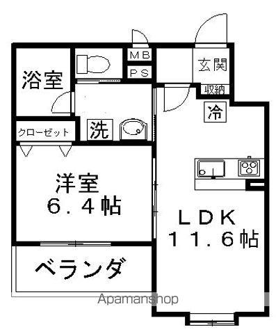 グランドソレーユ南町(1LDK/5階)の間取り写真