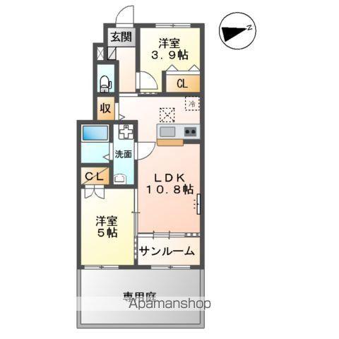 PLAINE掛尾(2LDK/1階)の間取り写真