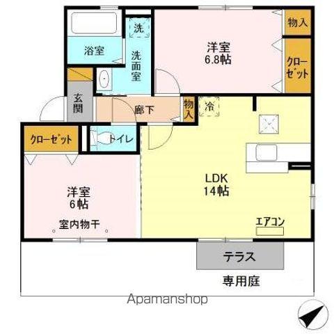 プレリュード A(2LDK/1階)の間取り写真