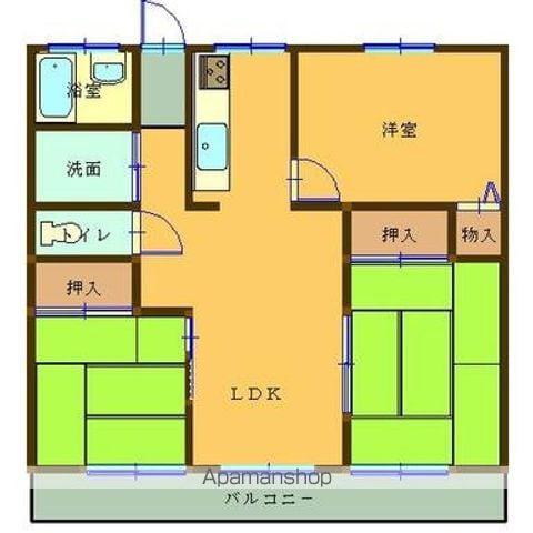 ダイヤハイツ玉里B棟(3LDK/3階)の間取り写真