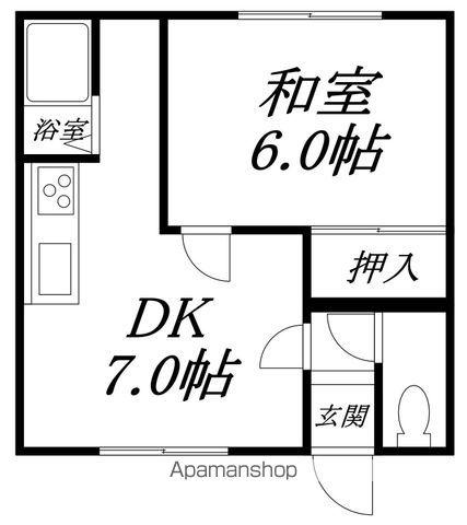 ダイワハイツ乃木(1DK/1階)の間取り写真