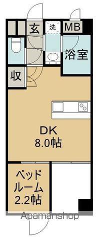 シエロ・アスール1(1DK/3階)の間取り写真