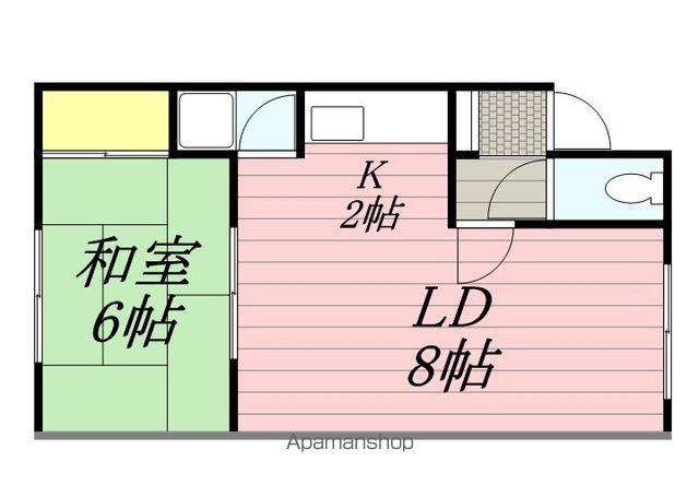 コーポ白崎(1LDK/2階)の間取り写真