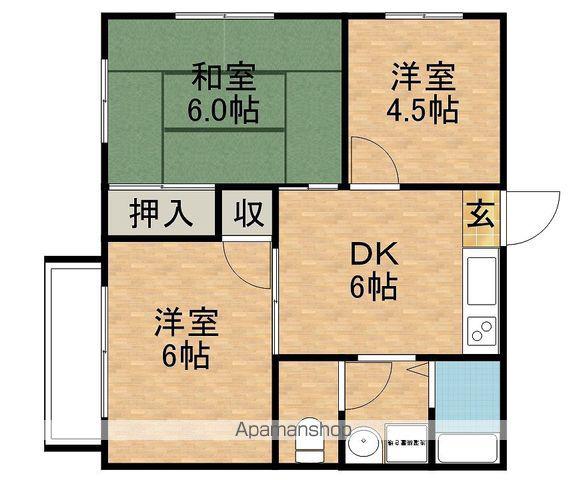 タウニィーおかた(3DK/2階)の間取り写真