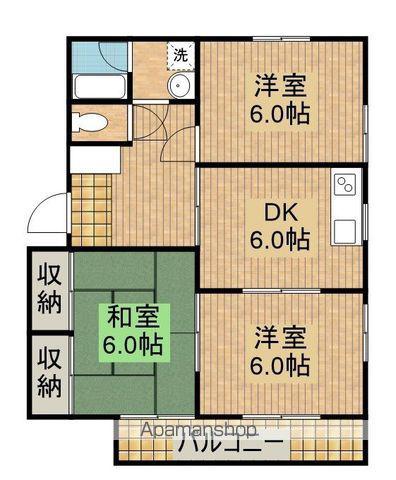 クレールマンション(3DK/2階)の間取り写真