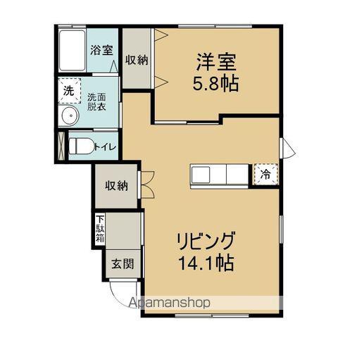 コーポオーロラ(1LDK/1階)の間取り写真