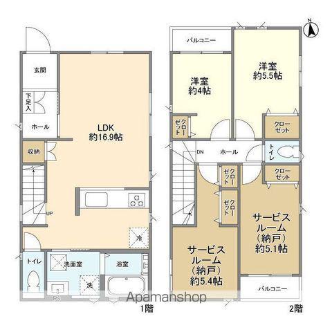 東武鉄道野田線 豊春駅 徒歩28分 2階建 築1年(2SLDK)の間取り写真
