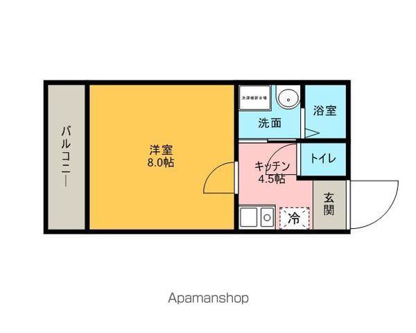 リブレア唐原Ⅰ(1K/1階)の間取り写真
