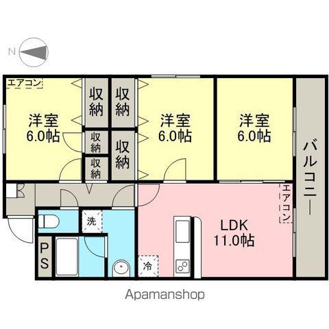 四ヶ所フォレスト(3LDK/1階)の間取り写真