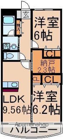 ブランシェ中神(2LDK/5階)の間取り写真
