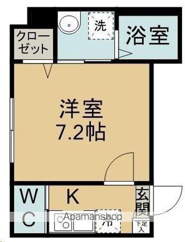 城壁のカメリアⅠ(1K/2階)の間取り写真