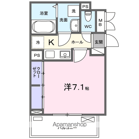 プリムローズ野村(1K/3階)の間取り写真