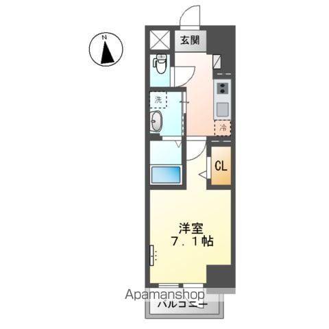 グランエッセ(1K/4階)の間取り写真