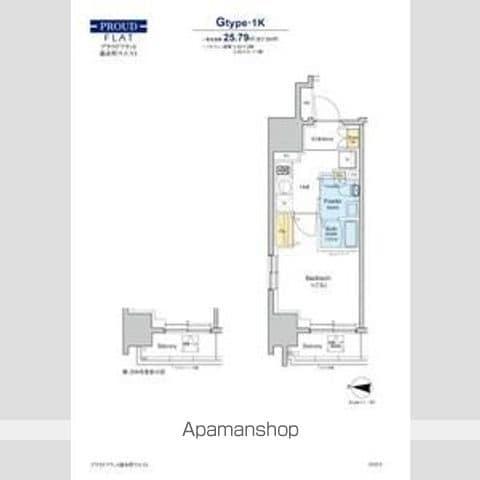 プラウドフラット錦糸町ウエスト(1K/6階)の間取り写真