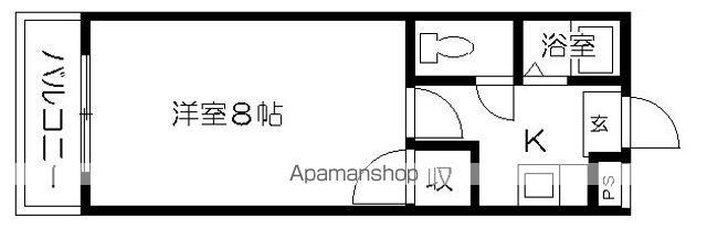 コーポ渡鹿(1K/1階)の間取り写真