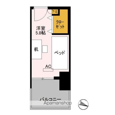 ロイヤルパークスER万代 SHARE万代(ワンルーム/2階)の間取り写真