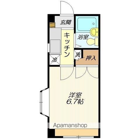 コーポ前田Ⅱ(1K/4階)の間取り写真