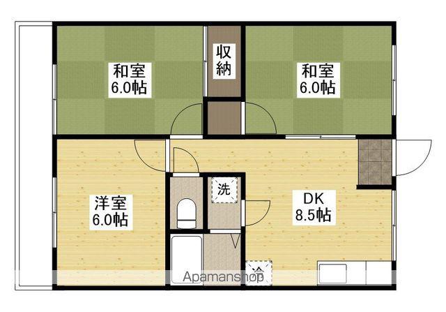コーポ谷岡(3DK/4階)の間取り写真