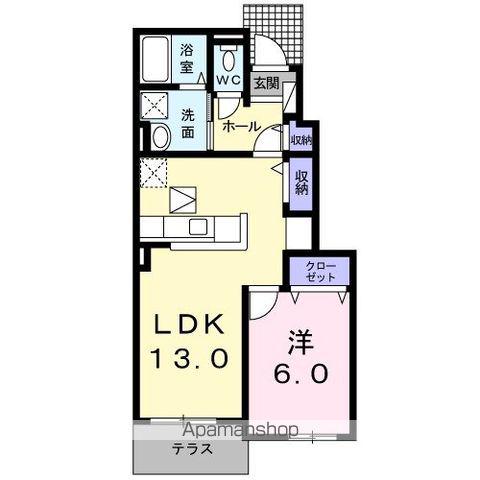 ルネッサ(1LDK/1階)の間取り写真