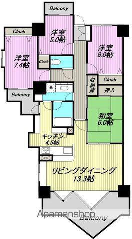 メイツ高森台(4LDK/3階)の間取り写真