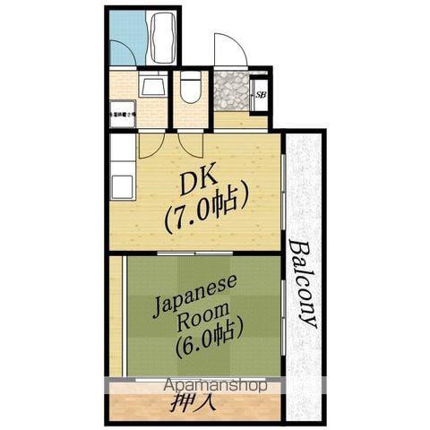 アーチスト赤川(1DK/4階)の間取り写真