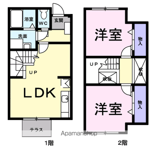 エスポアールドエルⅡ(2LDK/1階)の間取り写真