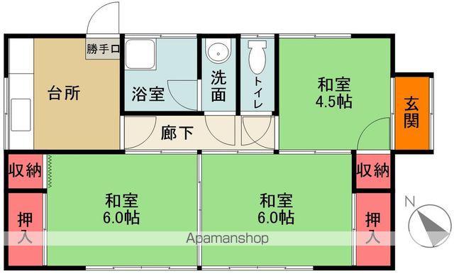 常磐線 勿来駅 バス乗車時間:13分 酒井原バス停で下車 徒歩22分 1階建 築46年(3K)の間取り写真