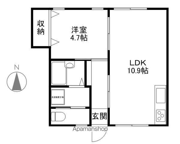 ヴィラコンフォート水口(1LDK/1階)の間取り写真