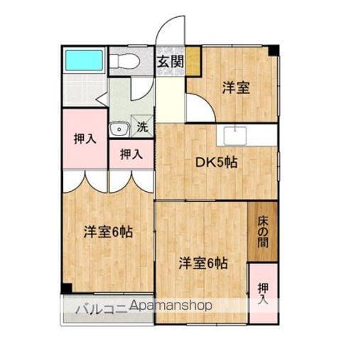 サンコーポ松岡1番館(3DK/2階)の間取り写真