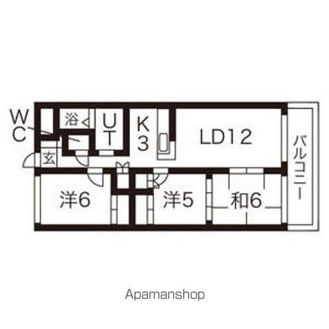 プリムラKⅢ(3LDK/2階)の間取り写真
