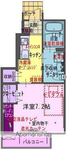 CASA BERGE(1K/1階)の間取り写真