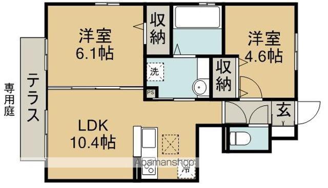 リーブルⅤ(2LDK/1階)の間取り写真