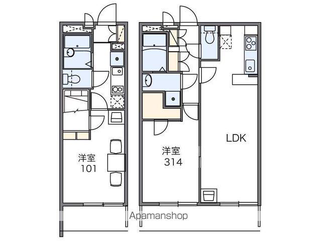 レオパレスオークヒルズA(1K/3階)の間取り写真