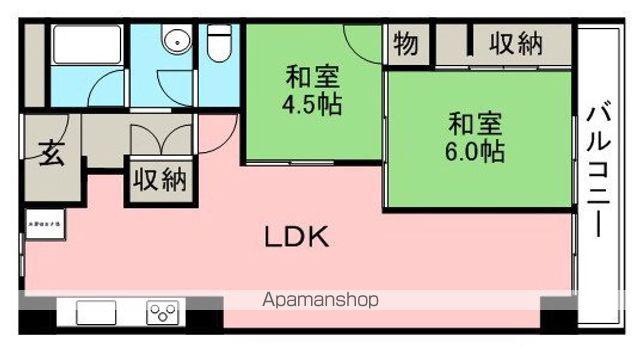 日商岩井池田マンション(2LDK/4階)の間取り写真