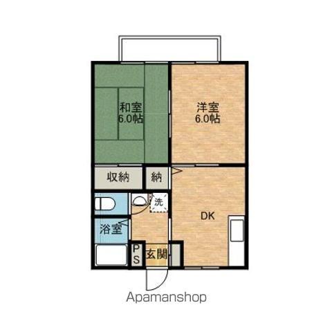 サンライズハイツ(2DK/1階)の間取り写真