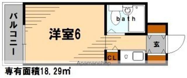 ライオンズマンション鶴見第3(ワンルーム/3階)の間取り写真