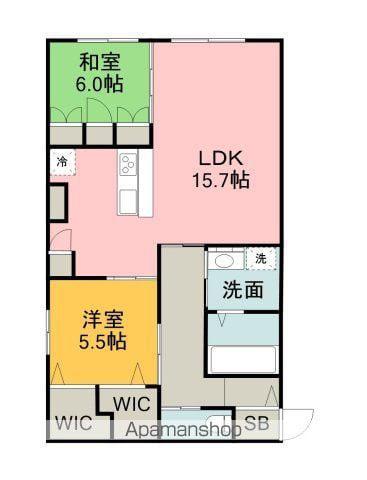 BORIKIしののめ空(2LDK/1階)の間取り写真