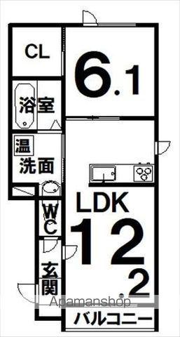 TOWN西23南1 CLOVER B(1LDK/1階)の間取り写真