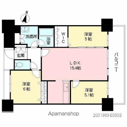 プライムメゾン セントラルパーク(3LDK/5階)の間取り写真