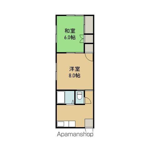 西仙北さつき荘(2K/2階)の間取り写真