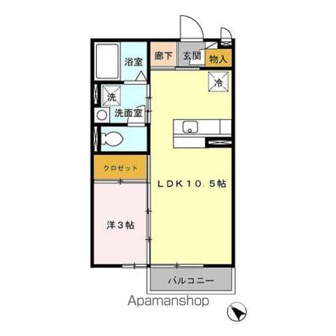 レセンテ(1LDK/2階)の間取り写真