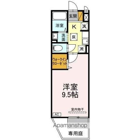 セジュール・ハッセブ(1K/1階)の間取り写真