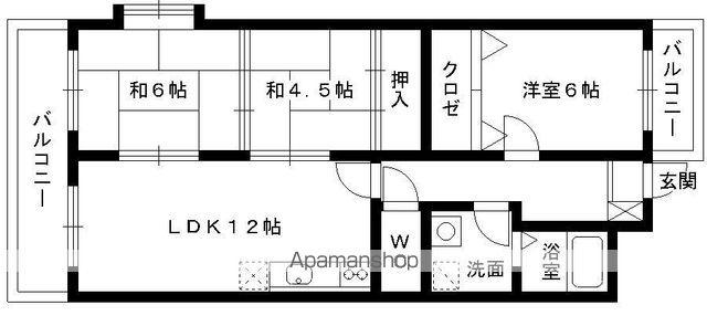 クレスト尾崎1号館(3LDK/2階)の間取り写真