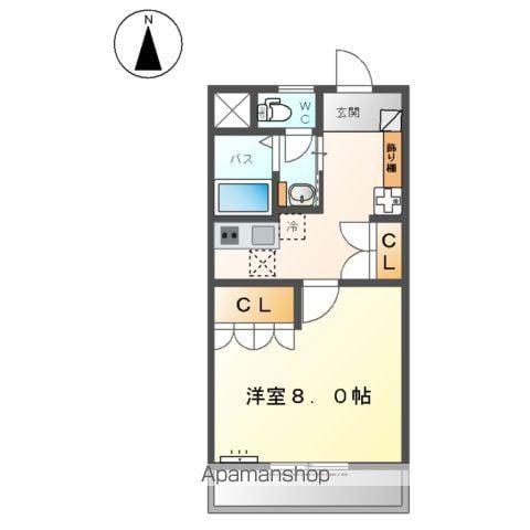 向日葵参番館(1K/1階)の間取り写真