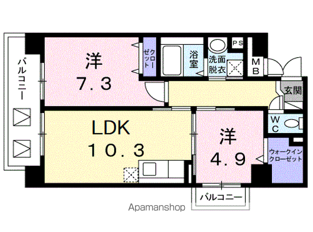 アルベロ向島23(2LDK/2階)の間取り写真
