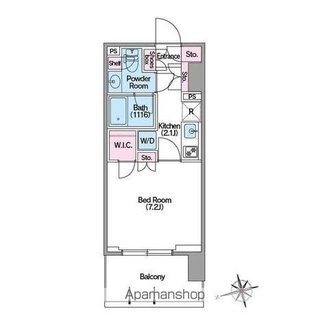 コンフォリア東新宿ステーションフロント(1K/9階)の間取り写真