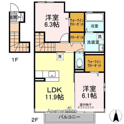 コンフォーティア M(2LDK/2階)の間取り写真