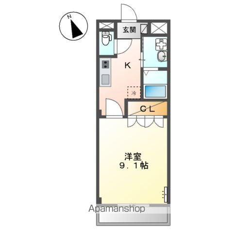 ペティハウス弐番館(1K/3階)の間取り写真